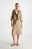 LUXURY LAYER TECHNICAL COTTON SKIRT WITH BELT