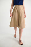 LUXURY LAYER TECHNICAL COTTON SKIRT WITH BELT