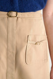 LUXURY LAYER TECHNICAL COTTON SKIRT WITH BELT