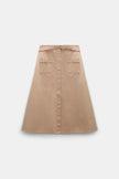 LUXURY LAYER TECHNICAL COTTON SKIRT WITH BELT