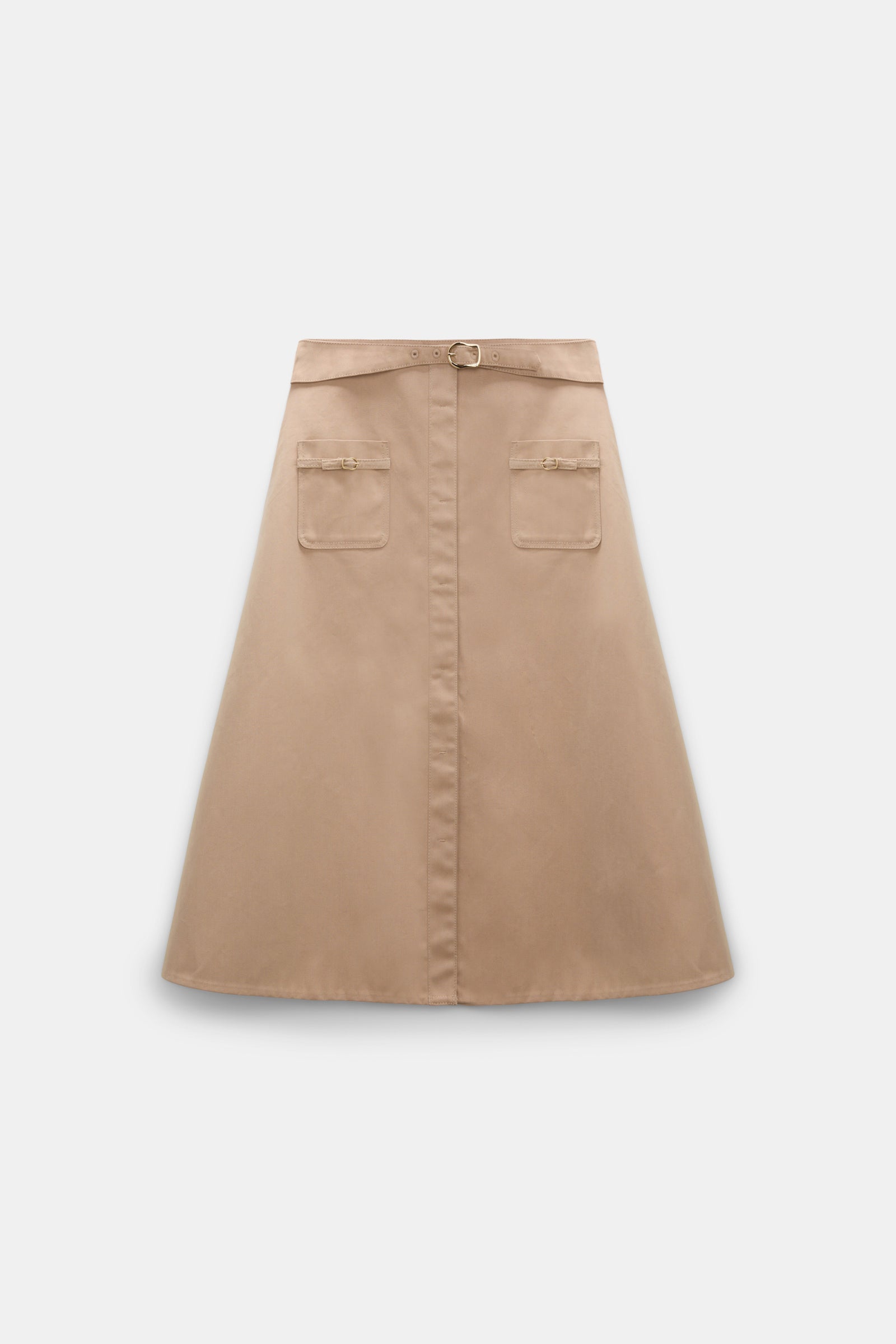 LUXURY LAYER TECHNICAL COTTON SKIRT WITH BELT
