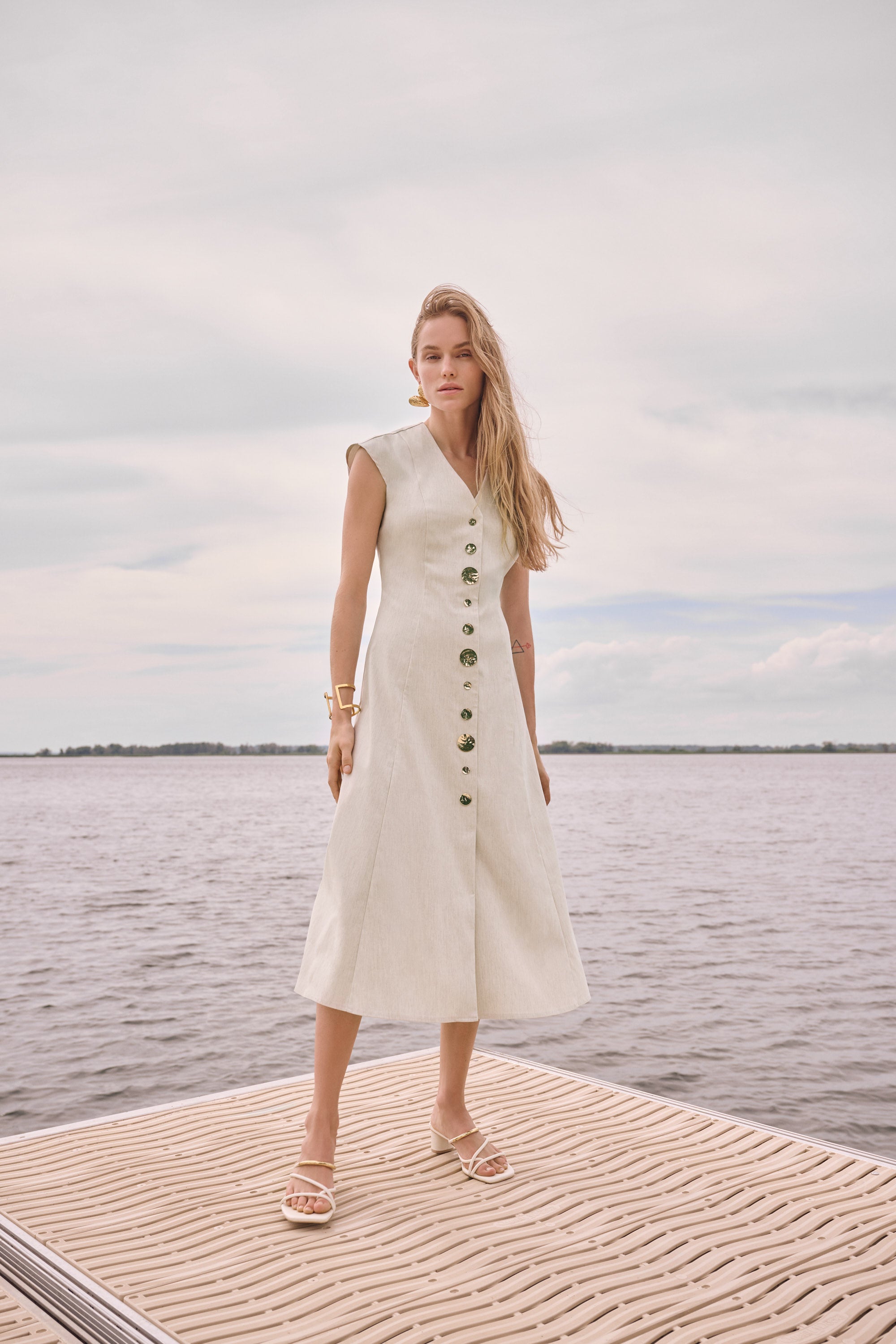 MELANGE MILLENNIUM FIT AND FLARE DRESS