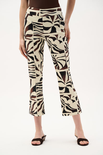 MILLENIUM TROPICAL PRINT FLARED PULL ON PANTS