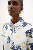 STRETCH COTTON TROPICAL PRINT ALINE DRESS