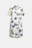 STRETCH COTTON TROPICAL PRINT ALINE DRESS