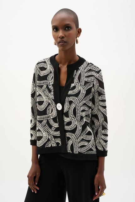 NOVELTY MESH ABSTRACT SWING JACKET
