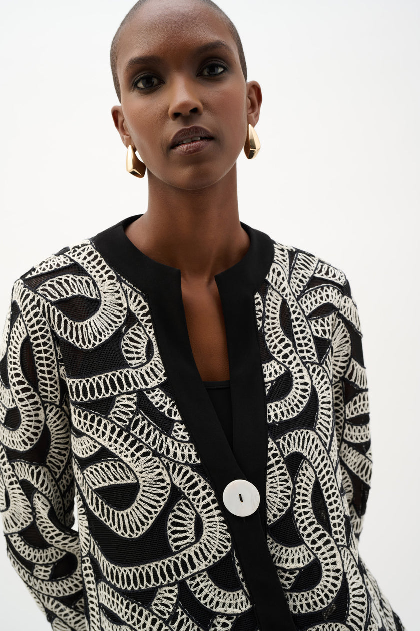 NOVELTY MESH ABSTRACT SWING JACKET