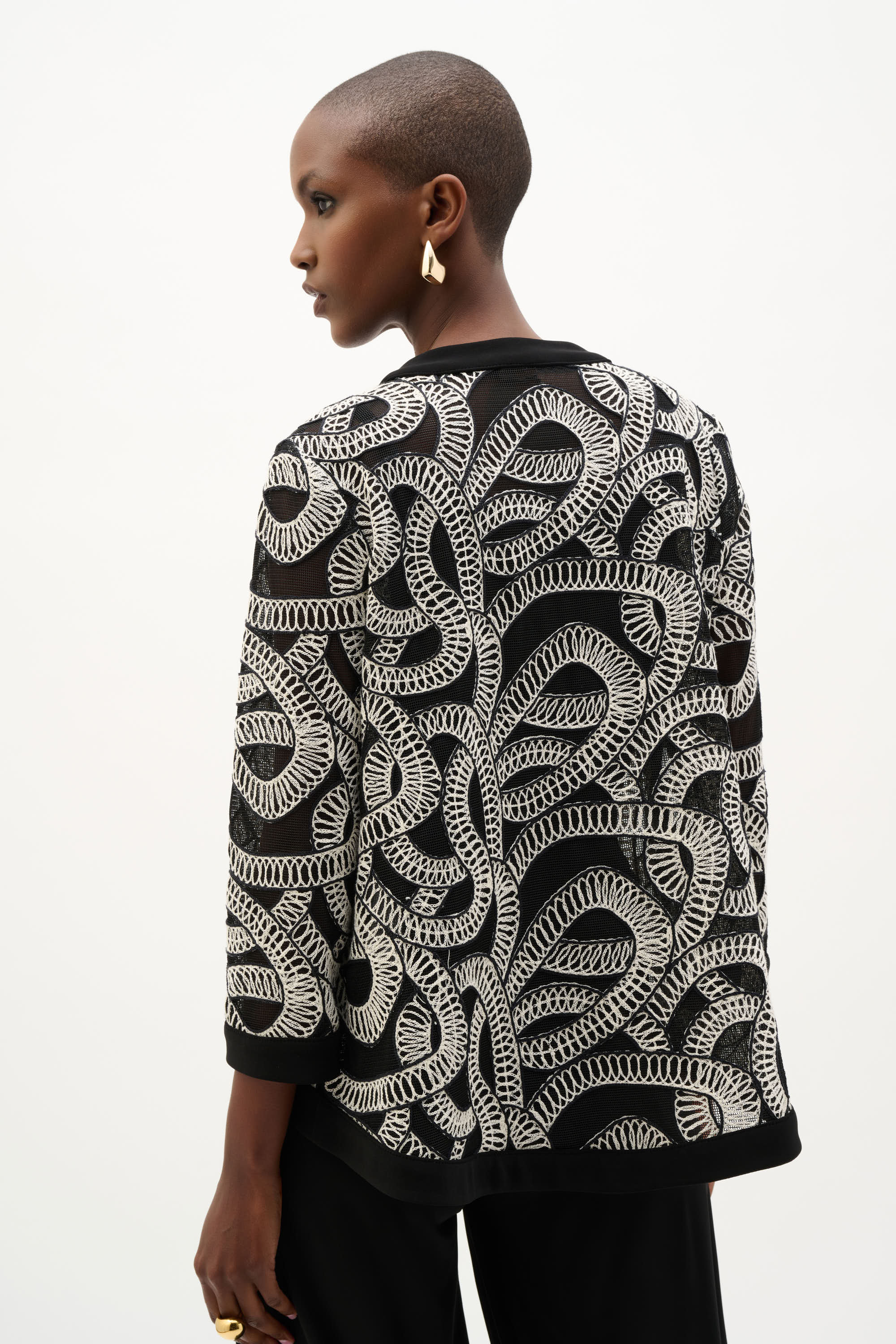 NOVELTY MESH ABSTRACT SWING JACKET