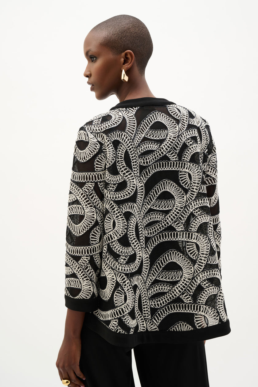 NOVELTY MESH ABSTRACT SWING JACKET
