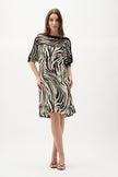 RECYCLED WOVEN ANIMAL PRINT STRAIGHT DRESS