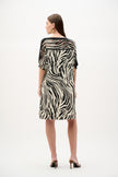 RECYCLED WOVEN ANIMAL PRINT STRAIGHT DRESS