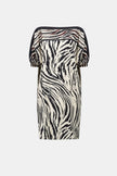 RECYCLED WOVEN ANIMAL PRINT STRAIGHT DRESS