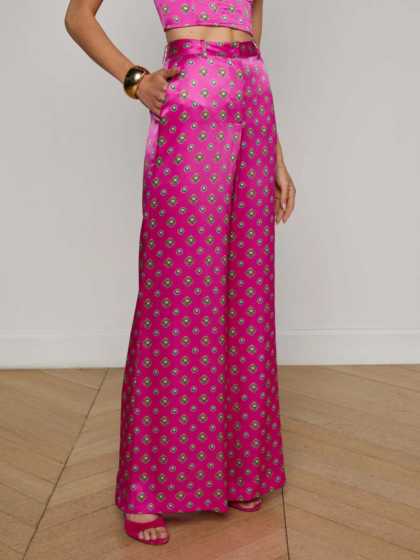 PILAR SILK WIDE LEG PANT