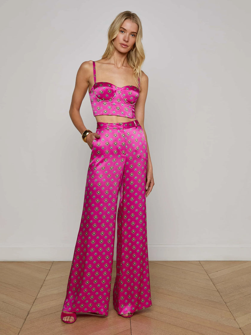PILAR SILK WIDE LEG PANT