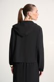 STRETCH WOVEN HOODED BOXY UTILITY JACKET