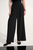 STRETCH WOVEN PULL ON WIDE LEG PANTS