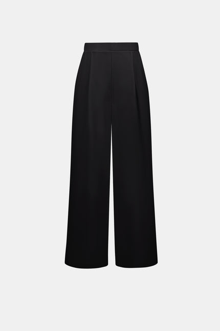 STRETCH WOVEN PULL ON WIDE LEG PANTS