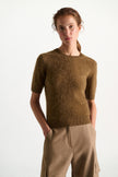 FLUFFY STATEMENTS MERINO CASHMERE HALF SLEEVE PULLOVER