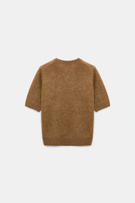 FLUFFY STATEMENTS MERINO CASHMERE HALF SLEEVE PULLOVER