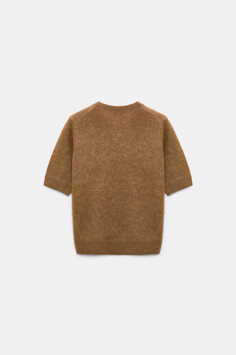 FLUFFY STATEMENTS MERINO CASHMERE HALF SLEEVE PULLOVER