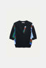 FOULARD STATEMENTS MERINO CASHMERE PATCHWORK TOP PULLOVER