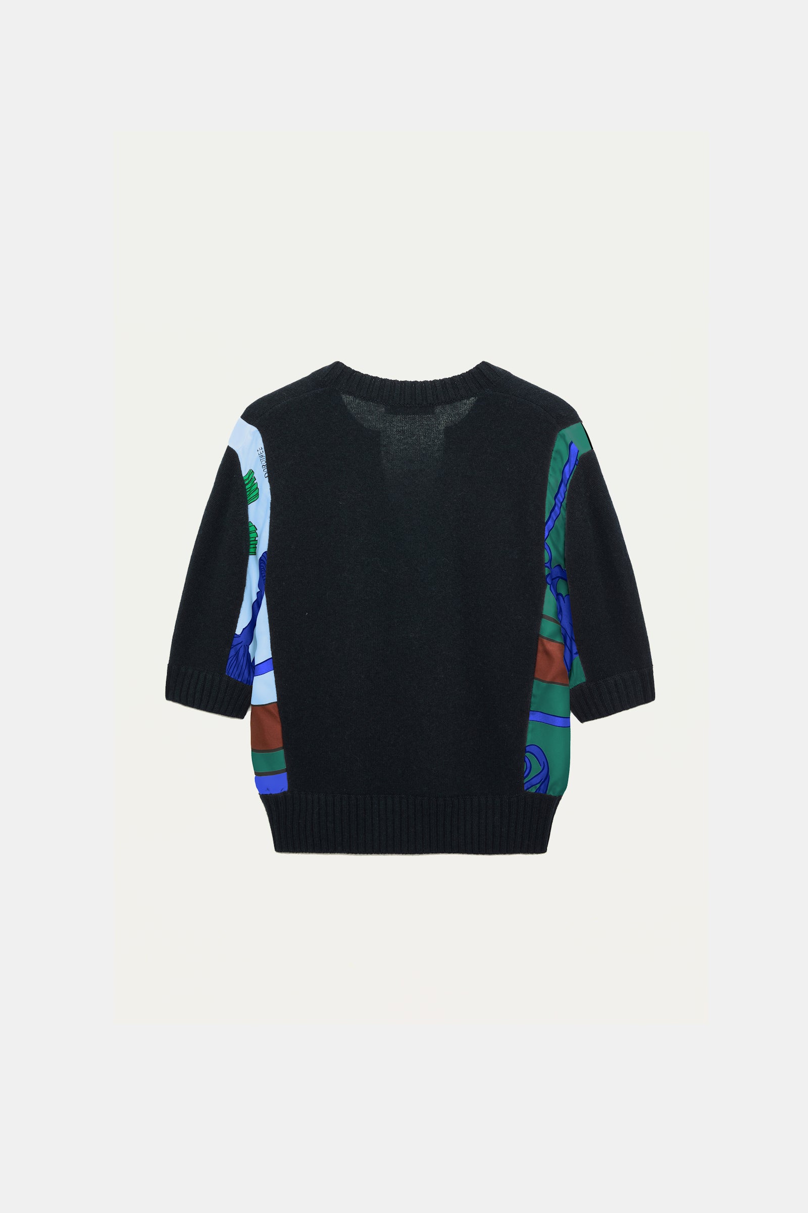 FOULARD STATEMENTS MERINO CASHMERE PATCHWORK TOP PULLOVER