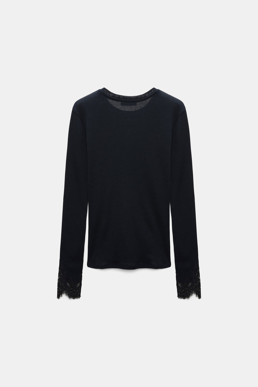 PURE SLEEKNESS SHIRT WITH LACE DETAILS