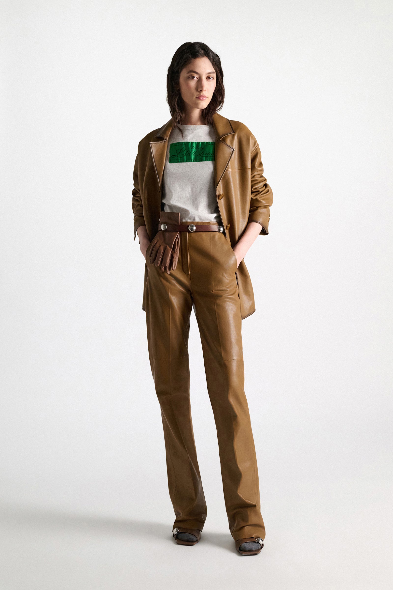 SLEEK STATEMENT FULL LENGTH LEATHER FLARES PANT