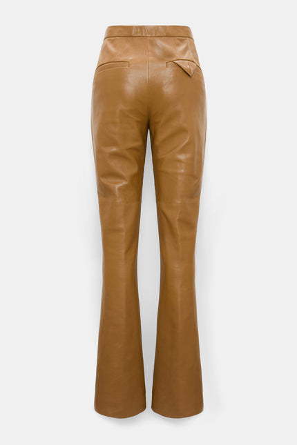 SLEEK STATEMENT FULL LENGTH LEATHER FLARES PANT