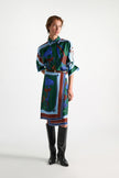 COSMIC FUNGHI OVERSIZED PRINTED SILK TWILL BLOUSE
