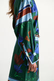 COSMIC FUNGHI OVERSIZED PRINTED SILK TWILL BLOUSE