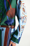 COSMIC FUNGHI OVERSIZED PRINTED SILK TWILL BLOUSE