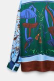 COSMIC FUNGHI OVERSIZED PRINTED SILK TWILL BLOUSE