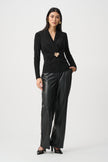 SILKY KNIT TWIST WRAP TOP