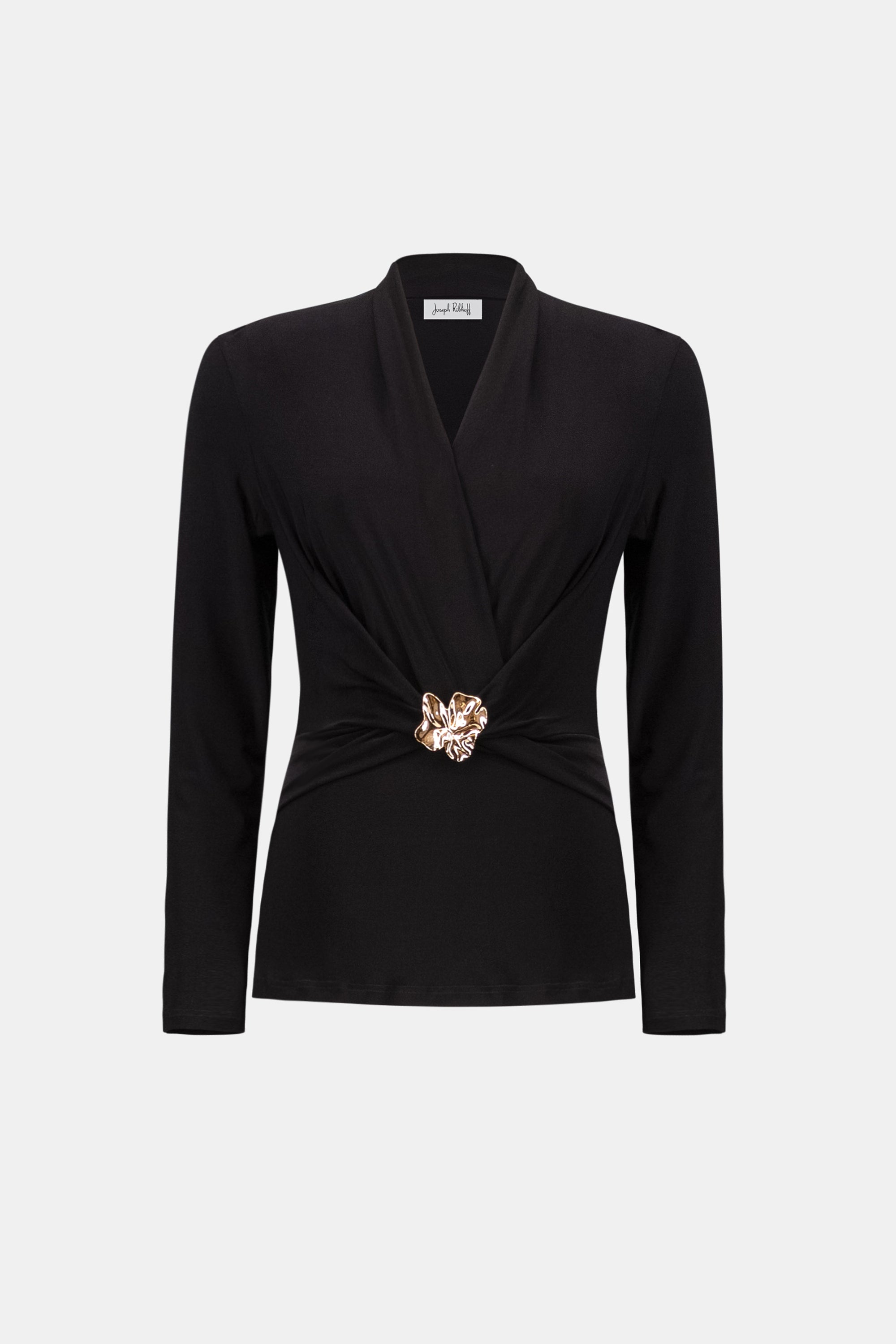 SILKY KNIT TWIST WRAP TOP