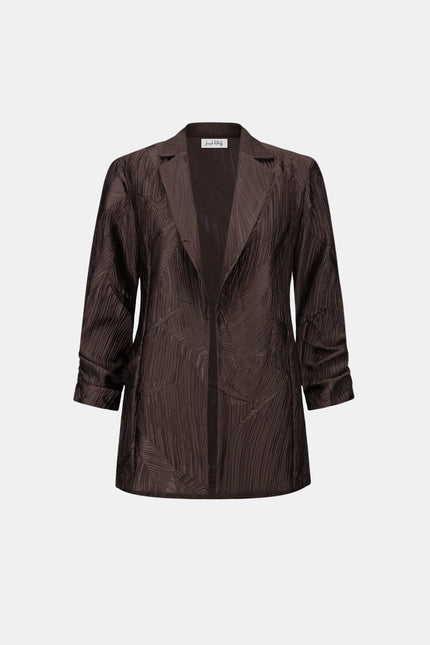 PLEATED SATIN OPEN BLAZER