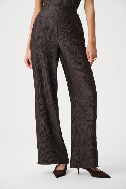 PLEATED SATIN PULL ON WIDE LEG PANTS