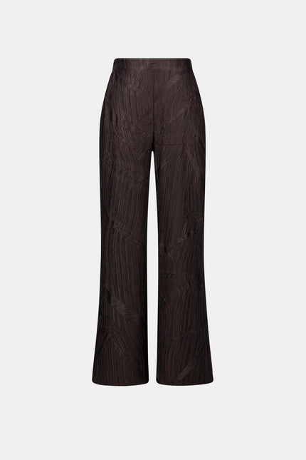 PLEATED SATIN PULL ON WIDE LEG PANTS