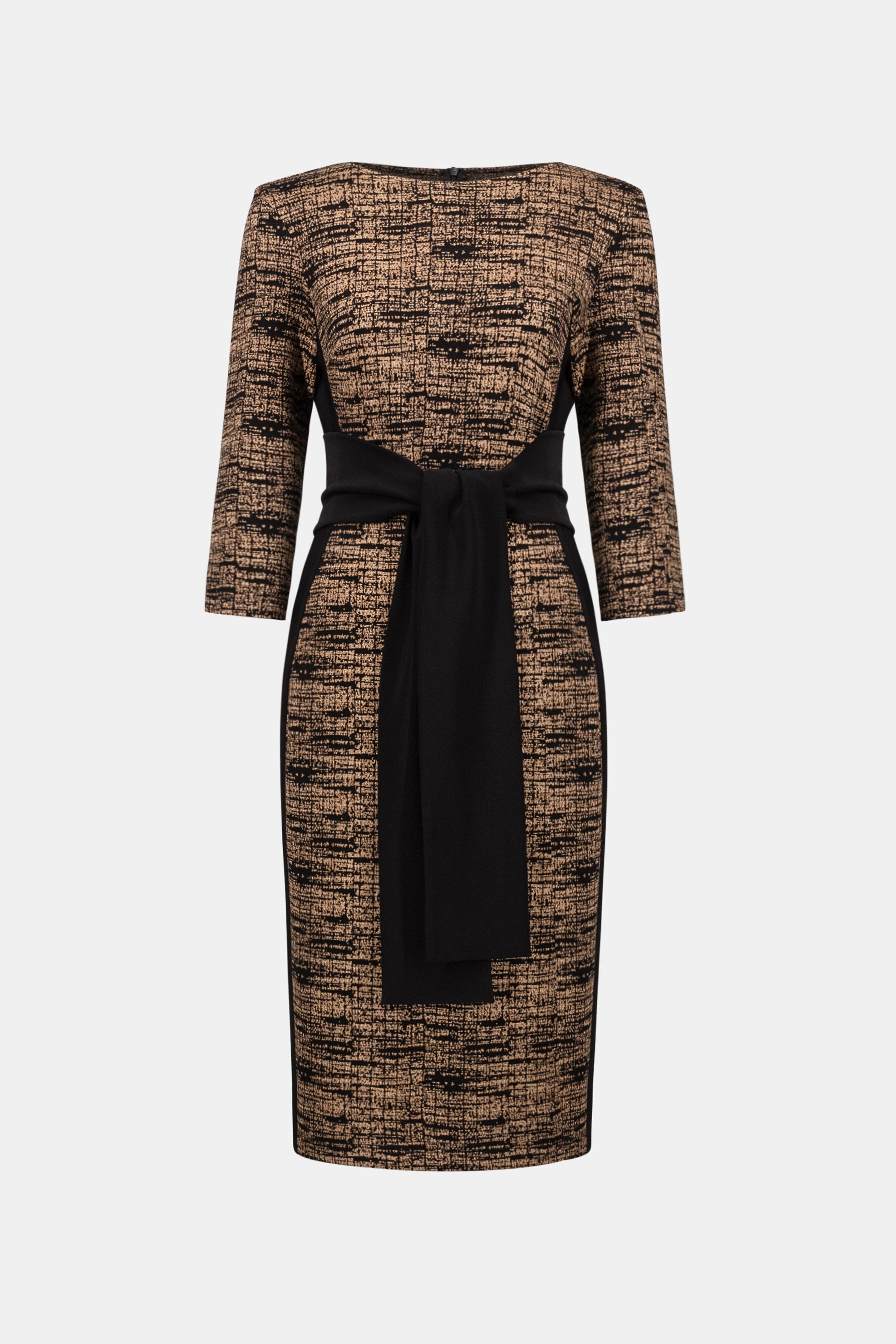 ABSTRACT JACQUARD KNIT SHEATH DRESS