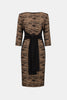 ABSTRACT JACQUARD KNIT SHEATH DRESS