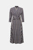 PRINTED SILKY KNIT FIT AND FLARE DRESS