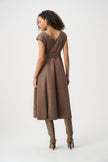 SCUBA SUEDE FIT AND FLARE DRESS