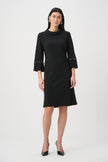 SILKY KNIT ALINE DRESS WITH PEARL DETAIL