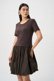 SILKY KNIT AND MEMORY FIT AND FLARE DRESS