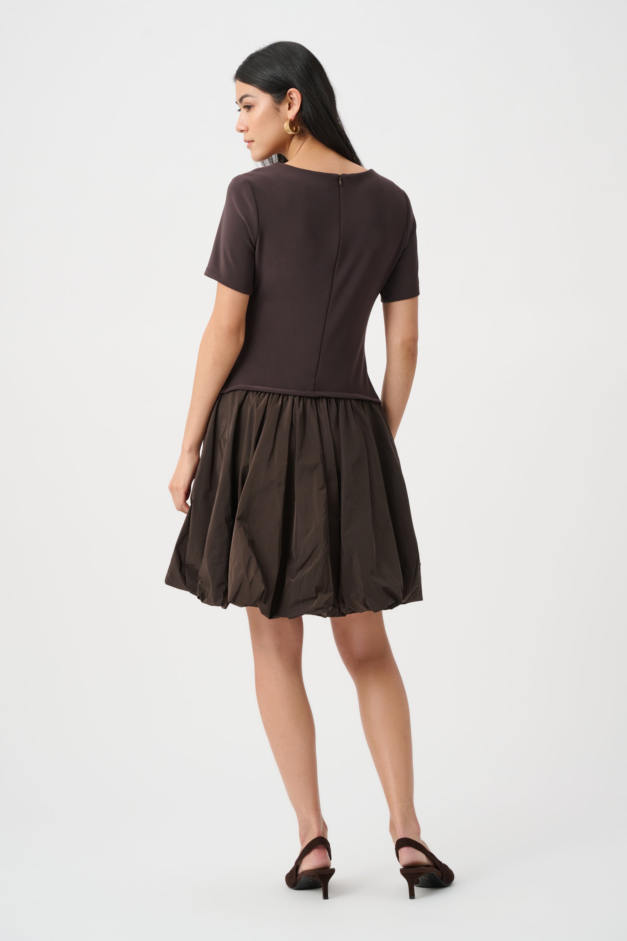 SILKY KNIT AND MEMORY FIT AND FLARE DRESS