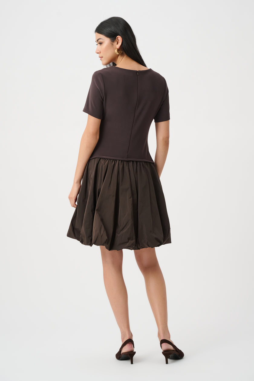 SILKY KNIT AND MEMORY FIT AND FLARE DRESS