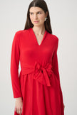 FIT AND FLARE VNECK DRESS