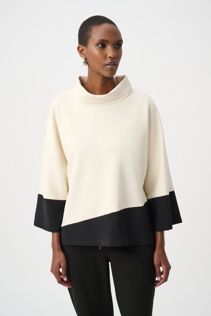SCUBA JERSEY COLOR BLOCK TRAPEZE TOP