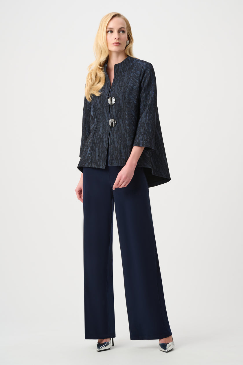 SIGNATURE FOIL TEXTURED JACQUARD TRAPEZE JACKET