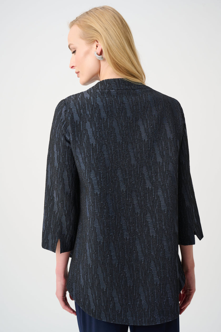 SIGNATURE FOIL TEXTURED JACQUARD TRAPEZE JACKET